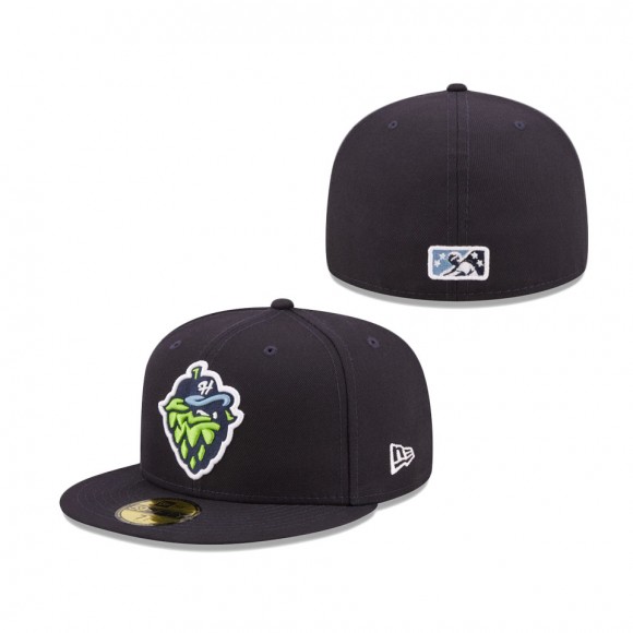 Men's Hillsboro Hops Navy Authentic Collection 59FIFTY Fitted Hat