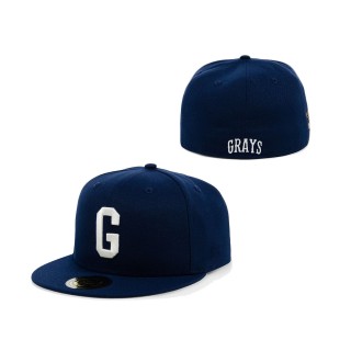 NLB Homestead Grays Rings & Crwns Navy Team Fitted Hat