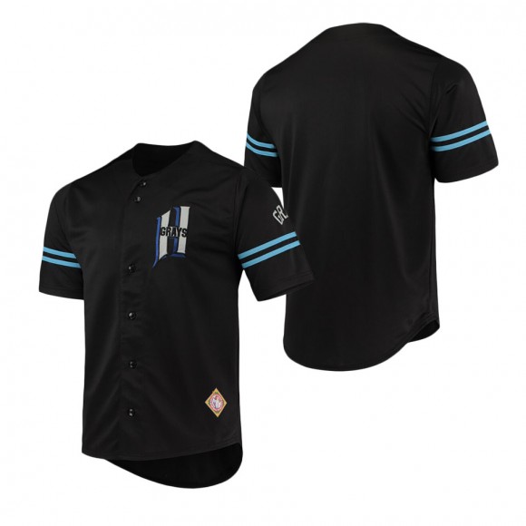 Homestead Grays Stitches Black Button-Down Jersey