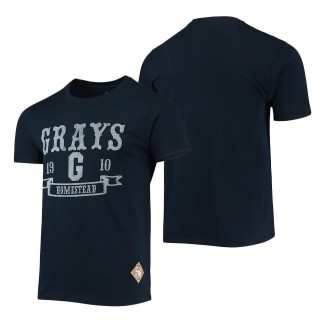 Men's Homestead Grays Stitches Navy Negro League Wordmark T-Shirt