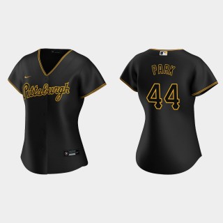 Women Pittsburgh Pirates Hoy Park Team Script Black Replica Alternate Jersey