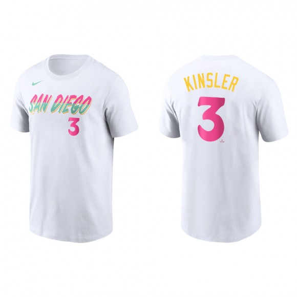 Ian Kinsler San Diego Padres White 2022 City Connect Name & Number T-Shirt