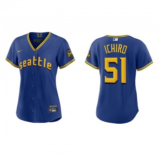 Ichiro Suzuki Women's Seattle Mariners Royal 2023 City Connect Replica Jersey