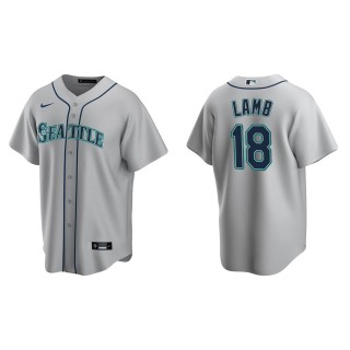 Men's Seattle Mariners Jake Lamb Gray Replica Road Jersey