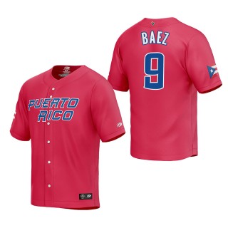 Javier Baez Puerto Rico Baseball Red 2023 World Baseball Classic Replica Jersey