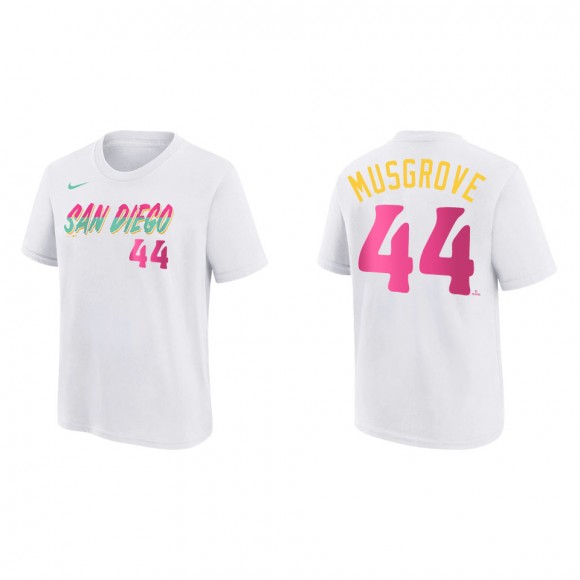 Joe Musgrove Youth San Diego Padres White 2022 City Connect Name & Number T-Shirt