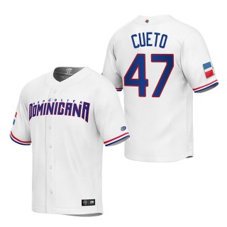 Johnny Cueto Men's Dominican Republic Baseball White 2023 World Baseball Classic Replica Jersey