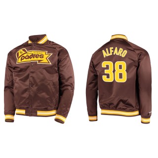 Jorge Alfaro Men's San Diego Padres Mitchell & Ness Brown Lightweight Satin Full-Snap Jacket