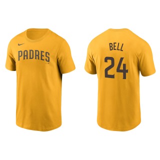 Men's San Diego Padres Josh Bell Gold Name & Number T-Shirt