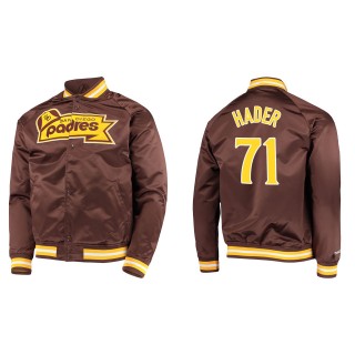 Josh Hader Men's San Diego Padres Mitchell & Ness Brown Lightweight Satin Full-Snap Jacket