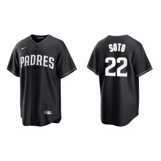 Men's San Diego Padres Juan Soto Black White Replica Official Jersey