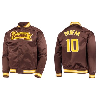 Jurickson Profar Men's San Diego Padres Mitchell & Ness Brown Lightweight Satin Full-Snap Jacket