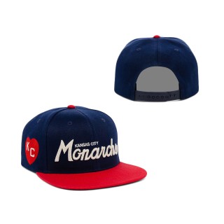 NLB Kansas City Monarchs Rings & Crwns Navy Red Snapback Hat