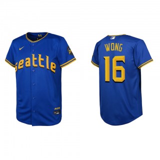 Kolten Wong Youth Seattle Mariners Royal 2023 City Connect Replica Jersey