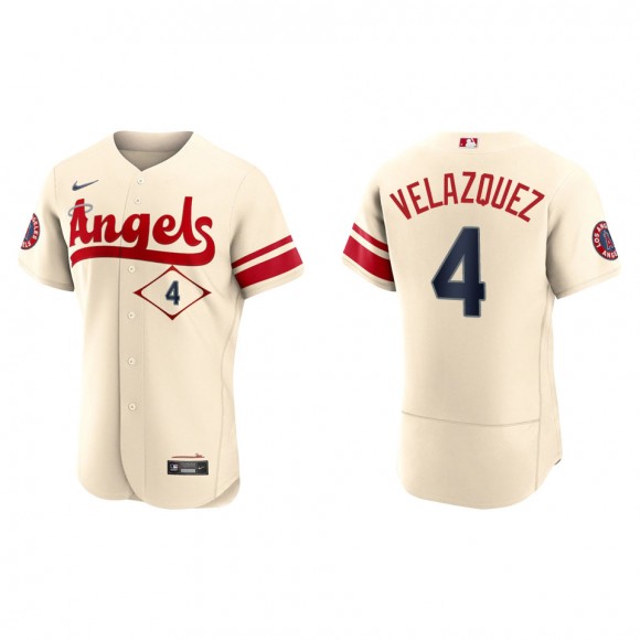 Andrew Velazquez Men's Los Angeles Angels Nike Cream 2022 City Connect Authentic Team Jersey