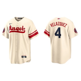 Andrew Velazquez Men's Los Angeles Angels Nike Cream 2022 City Connect Replica Player Jersey