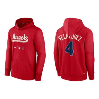 Andrew Velazquez Men's Los Angeles Angels Nike Red 2022 City Connect Authentic Collection Therma Performance Pullover Hoodie