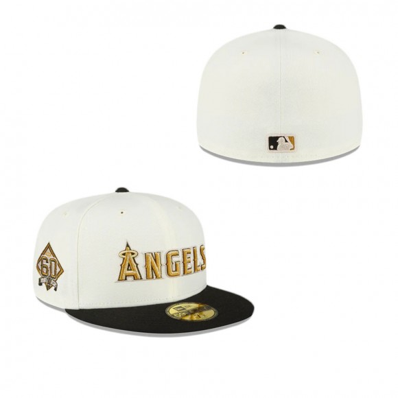 Los Angeles Angels Black Just Caps Chrome 59FIFTY Fitted Hat