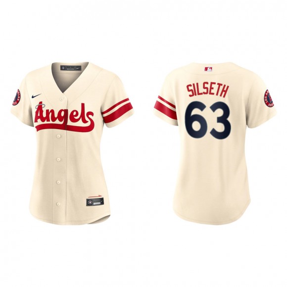 Chase Silseth Women's Los Angeles Angels Nike Cream 2022 City Connect Replica Team Jersey