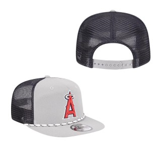 Men's Los Angeles Angels Gray Golfer Green Undervisor 9FIFTY Snapback Hat