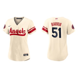 Jaime Barria Women's Los Angeles Angels Nike Cream 2022 City Connect Replica Team Jersey