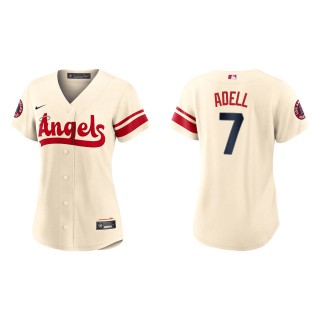 Jo Adell Women's Los Angeles Angels Nike Cream 2022 City Connect Replica Team Jersey