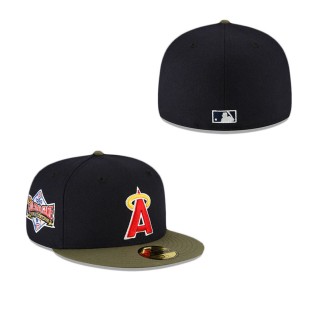 Los Angeles Angels Just Caps Dark Forest Visor Fitted Hat