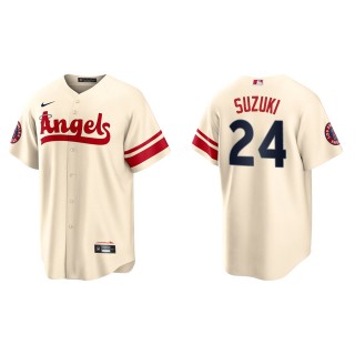 Kurt Suzuki Men's Los Angeles Angels Nike Cream 2022 City Connect Replica Player Jersey