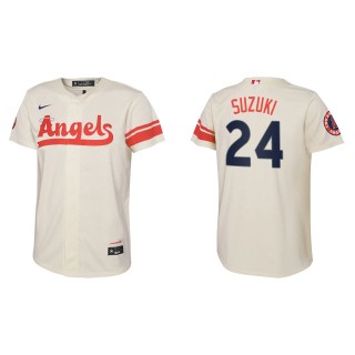 Kurt Suzuki Youth Los Angeles Angels Nike Cream 2022 City Connect Replica Team Jersey