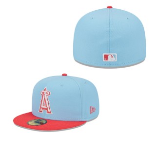 Men's Los Angeles Angels Light Blue Red Spring Color Two-Tone 59FIFTY Fitted Hat