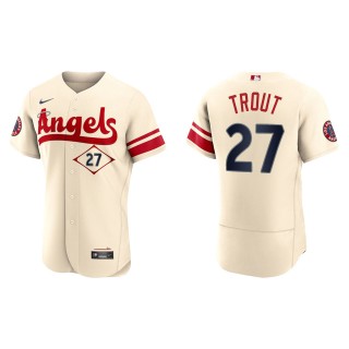 Mike Trout Men's Los Angeles Angels Nike Cream 2022 City Connect Authentic Team Jersey