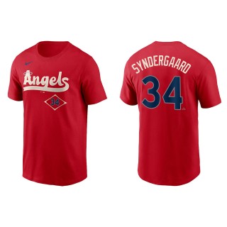 Noah Syndergaard Men's Los Angeles Angels Nike Red 2022 City Connect Name & Number T-Shirt