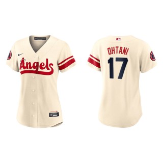 Shohei Ohtani Women's Los Angeles Angels Nike Cream 2022 City Connect Replica Team Jersey