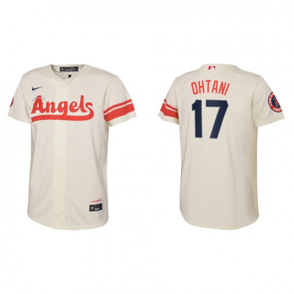 Shohei Ohtani Youth Los Angeles Angels Nike Cream 2022 City Connect Replica Team Jersey