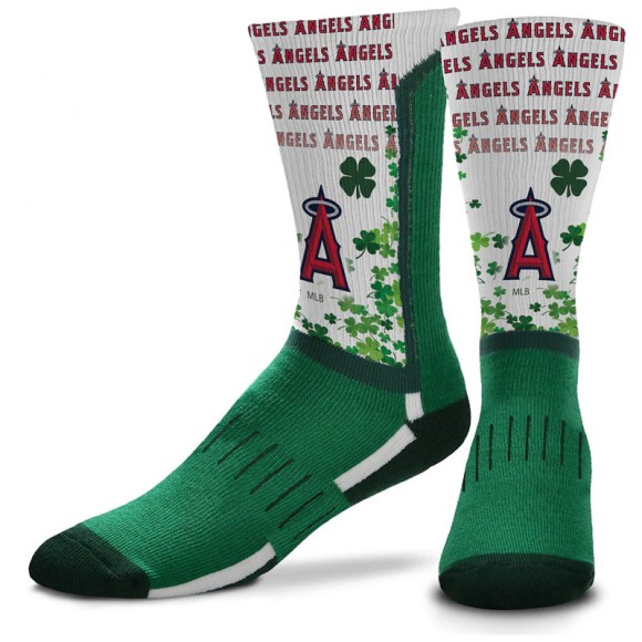 Los Angeles Angels St. Patrick's Day V-Curve Crew Socks