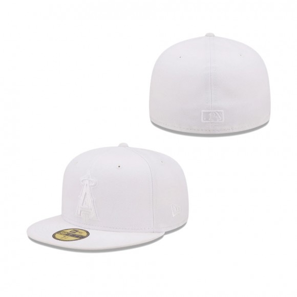 Men's Los Angeles Angels White on White 59FIFTY Fitted Hat