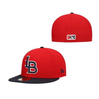 Louisville Bats Red Authentic Collection Team Home 59FIFTY Fitted Hat