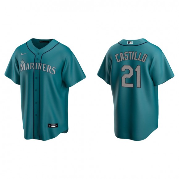 Men's Seattle Mariners Luis Castillo Aqua Replica Alternate Jersey