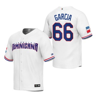 Luis Garcia Men's Dominican Republic Baseball White 2023 World Baseball Classic Replica Jersey