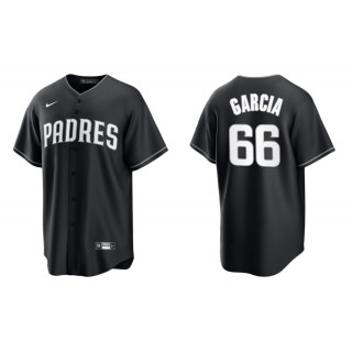 Men's San Diego Padres Luis Garcia Black White Replica Official Jersey