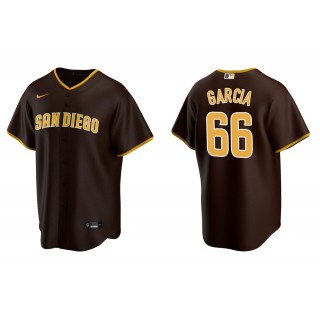 Men's San Diego Padres Luis Garcia Brown Replica Road Jersey