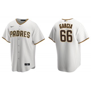 Men's San Diego Padres Luis Garcia White Brown Replica Home Jersey