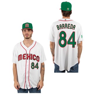 Manny Barreda Mexico Baseball White 2023 World Baseball Classic Replica Jersey