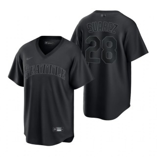 Seattle Mariners Eugenio Suarez Black Pitch Black Fashion Replica Jersey