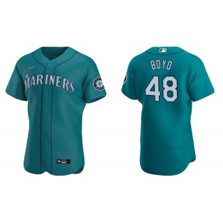 Men's Seattle Mariners Matt Boyd Aqua Authentic Alternate Jersey