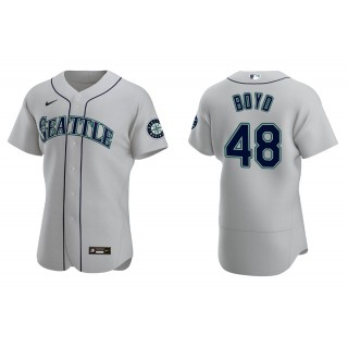 Men's Seattle Mariners Matt Boyd Gray Authentic Jersey