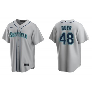 Men's Seattle Mariners Matt Boyd Gray Replica Road Jersey