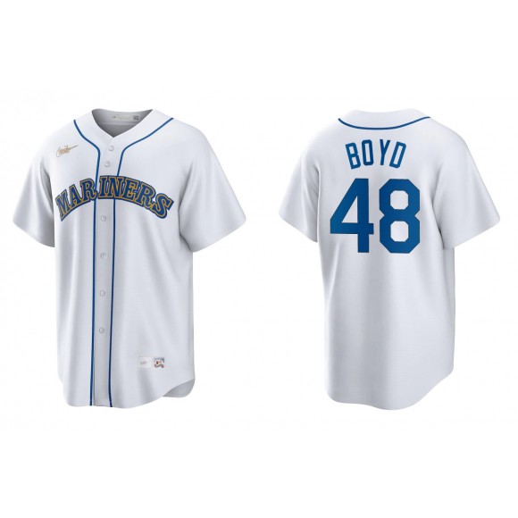 Men's Seattle Mariners Matt Boyd White Cooperstown Collection Home Jersey