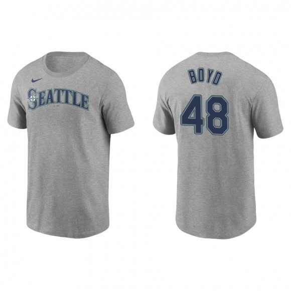 Men's Seattle Mariners Matthew Boyd Gray Name & Number T-Shirt