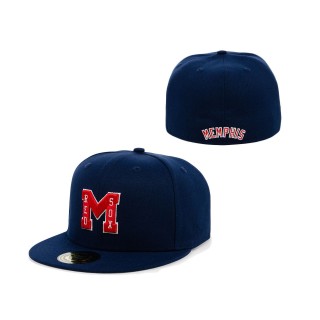 NLB Memphis Red Sox Rings & Crwns Navy Team Fitted Hat